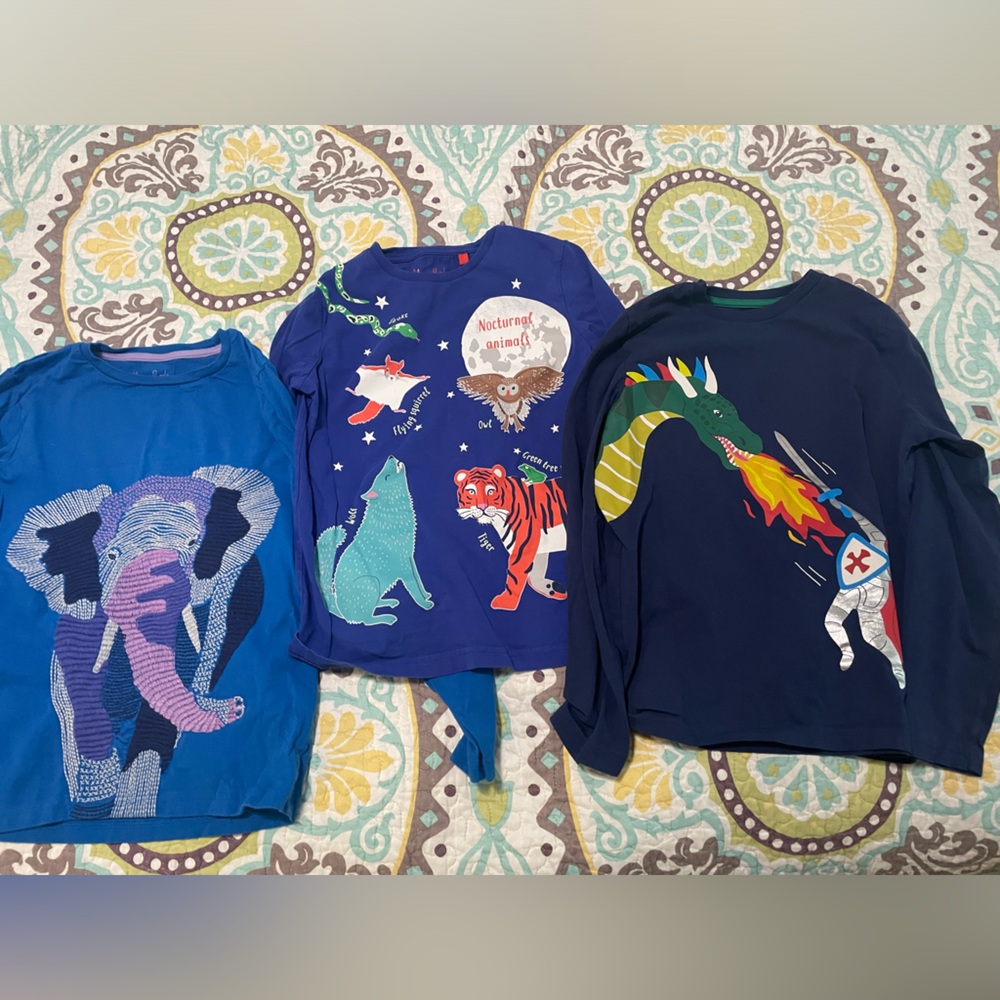 Lot of 3 boys Mini Boden shirts size 9-10